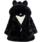 Yimoon Girls Winter Fleece Coats Kids Warm Jacket Cute Ear Hooded Thicken Fuzzy Outerwear