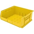 Akro-Mils 30250 AkroBins Plastic Storage Bins, Space-Saving Stackable Bins, Garage Organization Bins, Closet, Classroom Organization, Craft Storage, 15-Inch x 16-Inch x 7-Inch, Yellow, 6-Pack