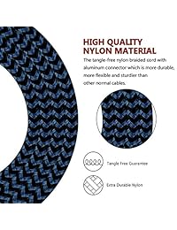 Neatlo MFi Certified iPhone Charger Lightning Cable 5Pack [3 6 6 10 10FT] Extra Long Nylon Braided USB Charging Cord Compatible iPhone Xs Max XR X 8 8Plus 7 7Plus 6S 6S Plus SE iPad-Black Blue