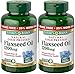 Nature's Bounty Natural Cold Pressed Flaxseed Oil, 1200mg, 250 Softgels (2 x 125 Count Bottles)
