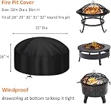 Samhe 32-in Round Fire Pit Cover - Heavy Duty Waterproof & UV Resistant view 2