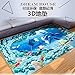 Blue Sea Theme Dolphin 3D Ocean Dolphin Fishes Pattern Blue Bathroom Floor Carpet - Flannel carpet Water and Skid Resistant Kids Home Decoration