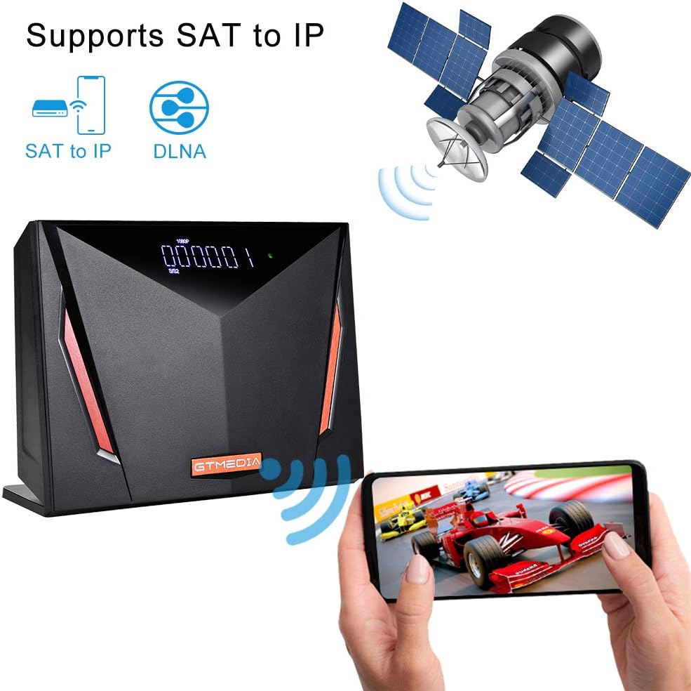 GTMEDIA V8 UHD 4K Ultra HD Digital Satellite Receiver, FTA H.265 TV Sat Decoder DVB-S/S2/S2X+T/T2/Cable/ISDB-T/ATSC-C, Built-in 2.4G WiFi, Supports CA Smart Card, Biss Auto-roll: MP3 Players & Accessories