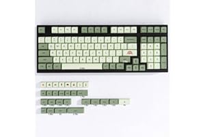 PBT Keycaps 124 Keys Matcha Green Keycaps Dye-Sublimation Cute Keycaps XDA Profile Custom Keyboard Keycaps for 60% 65% 75% 10