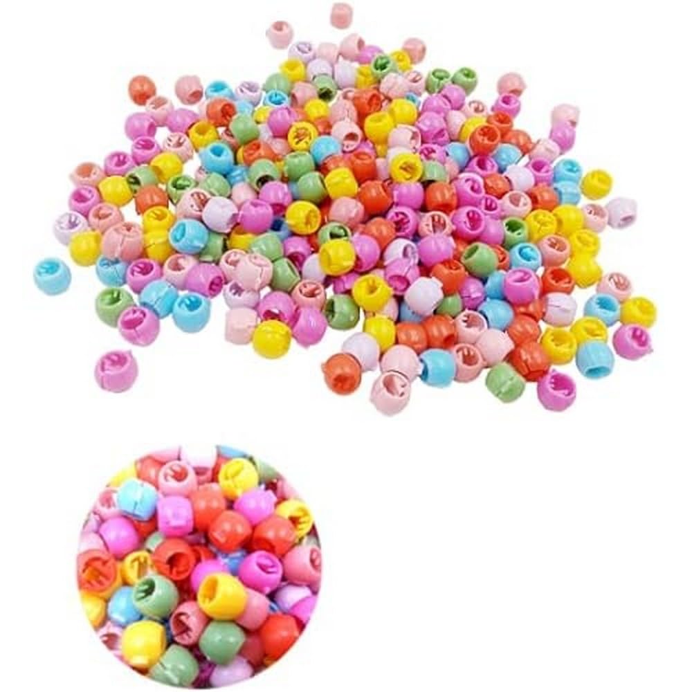 HLLMX 60 PCS Rainbow Mini Hair Clip Mini Hair Claw Clips Colorful Bead Hair Pins Clamps Small Plastic Hair Claws for Teens Girls Kids Barrettes