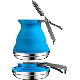Geiserailie 1.5l Portable Collapsible Kettle Camping Pot | Collapsible Tea Kettle, Camping Kettles for Boiling Water, Collapsible Pot, for Hiking Travel and Outdoors