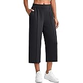 G4Free Smoofit Capri Pants for Women Wide Leg Yoga Pants High Waist Summer Travel Casual Pants with Pockets