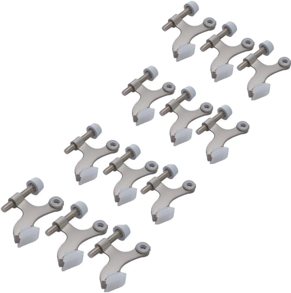 ABA12-pack Hinge Pin Satin Nickel Heavy Duty Door Stops - 12 Hinge Pin Door Stop Hardware