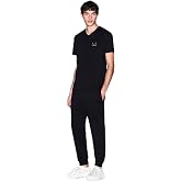 Armani Exchange Men's Black and Gold Vneck Tee Reg