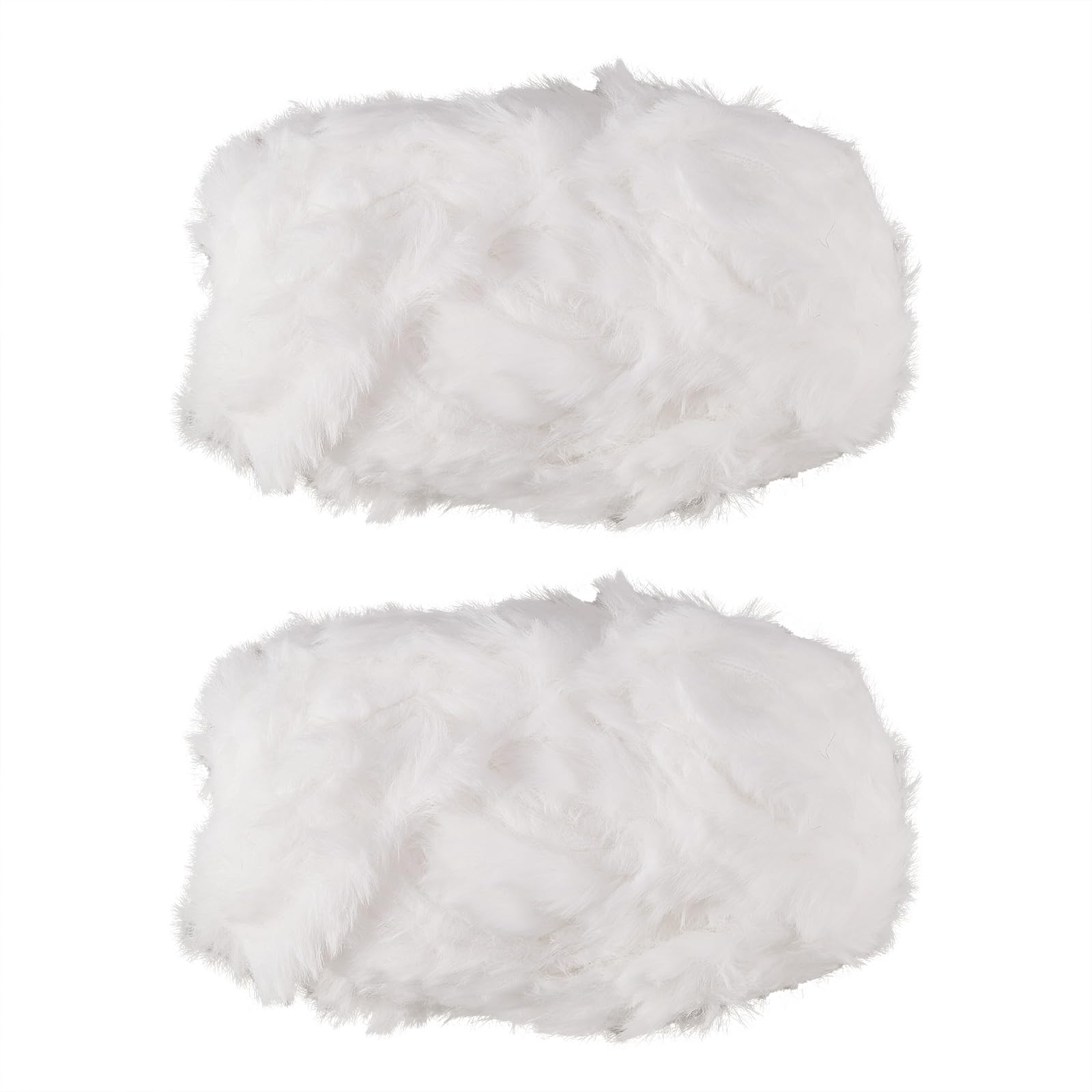 BEEFLYING 2 Roll Super Soft Fur Chunky Fluffy Faux Fur Yarn for Crochet Knit Blanket Rug Clothes - 2×30m(2×32.8yds,51g×2)-White