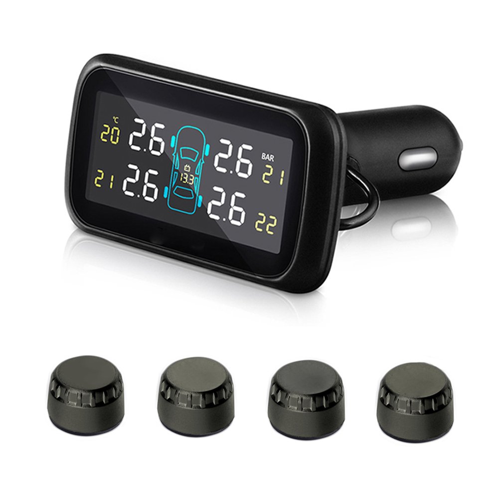 BQtech Car Tire Pressure Monitoring System Universal Wireless TPMS with 4 Sensors(0