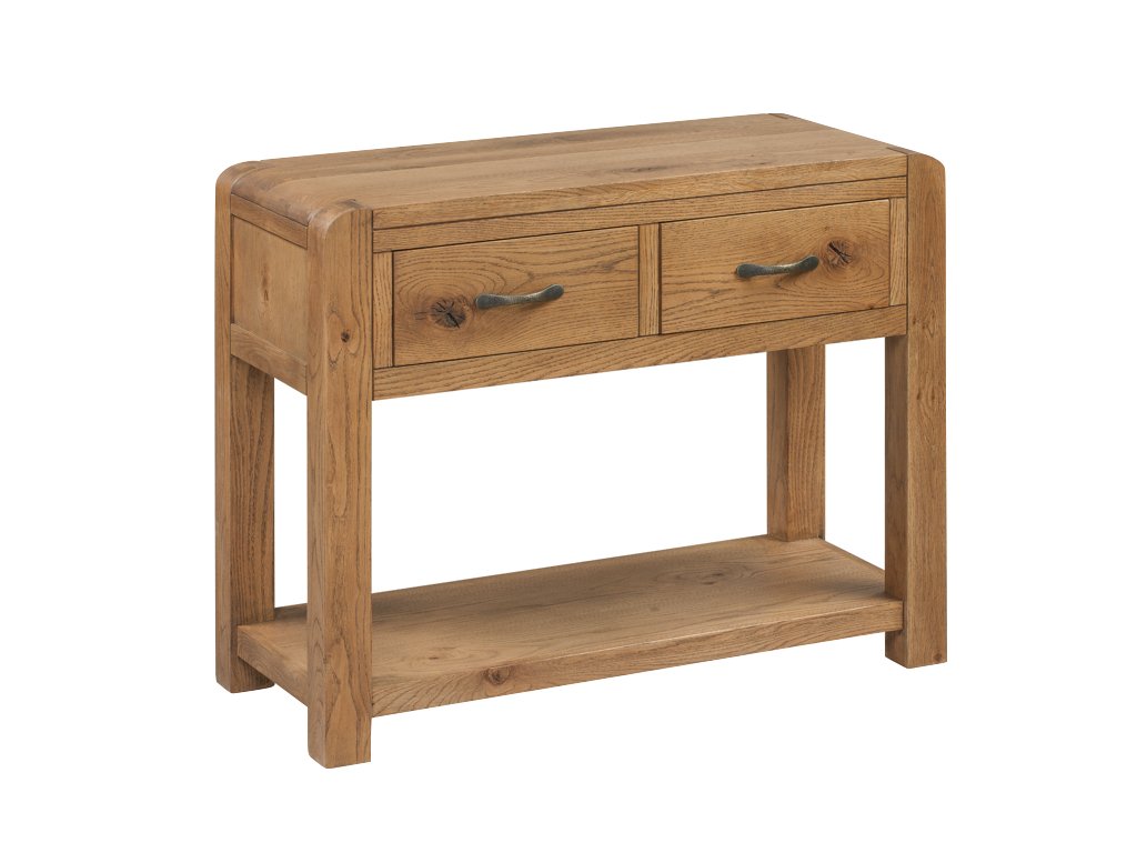 Caprice Solid Oak Hall Table Solid Oak 2 Drawer Console Table