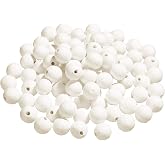 Zonon 100 Pcs Cotton Spun Paper Balls 15 mm White Natural | Spun Cotton Paper Balls Coloring for Making Flowers, DIY, Crafts Decorations
