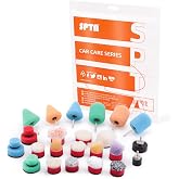 Mini Buffing Polishing Pads, 32Pcs Mini Detail Polisher Pads Use On Rotary Tools,Cordless Electric Drill, Polisher Tool for Tight Area Detailing Polishing Waxing and Sealing Glaze -HTDEPMIXUS