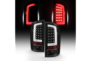 AKKON - For 03-06 Dodge Ram 1500 2500 3500 LED DRL Light Tube Black Tail Brake Light Lamp Assembly