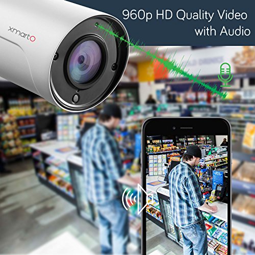 [PTZ & Built-in Mic] xmartO Add-on 960p HD Wireless Pan Tilt Outdoor Security IP Camera Audio, 180Â° Pan 55Â° Tilt Remote Control, 80ft IR Night Vision, 6mm Lens, 4X Digital Zoom