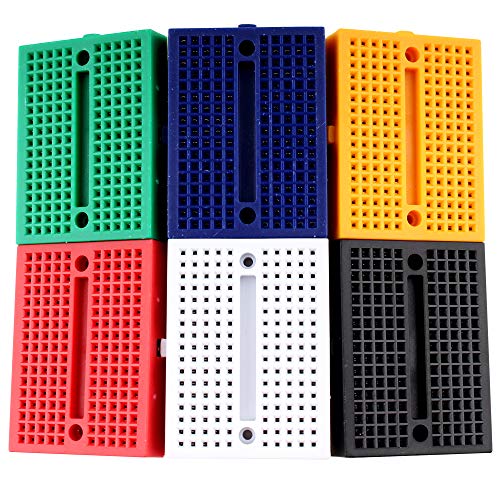 Eiechip Mini Breadboard kit 170 Points Mini Small solderless breadboard for Arduino Proto Shield (6 Colors 6Pcs)