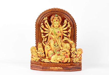 Rare Planet Durga Maa Idol Pandal Style Terracotta Maa Durga Murty Showpiece/Gift and Home Decor