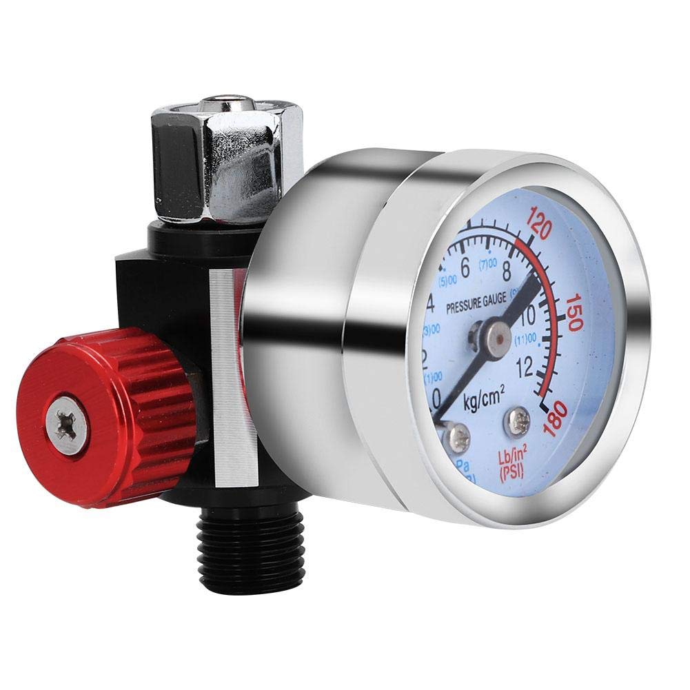 Sheens G1/4 Brass Air Pressure Regulator with Gauge, Adjustable Control Valve for Air Compressor, Pneumatic Tools, Spray Guns