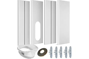 gulrear Portable air Conditioner Window kit Universal Portable AC Window Vent kit with 4 Plates Seamless Slot Style Portable ac Window kit Adjustable Length from 20" to 62" Suit for 5.0" Exhaust Hose