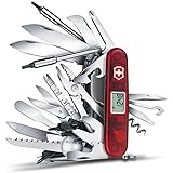 Victorinox Taschenmesser Swiss Champ XAVT (83 Funktionen, Digitalanzeige, Bit-Schlüssel) rot transparent