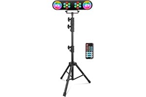 DJ Lights with Stand - YeeSite Stage Party Bar Light Set with RGB Rotating Ball LED Par Light Sound Activated and Remote Control DJ Lighting System for Parties Disco Gigs Clubs Events Bands