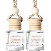 HoogaLife Car Air Fresheners Diffuser 2 Pack Hanging Air Fresheners Diffuser - Mahogany Coconut Fragrance Oil Air Diffuser fo