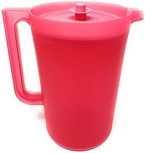 Tupperware New One Gallon Pitcher in Pink with Push Button Seal