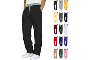 Bacrelax Mens Sweatpants Open Elastic Bottom Baggy Joggers Fleece Loose Fit Casual Pants Gym Athletic Sweatpants with Pockets