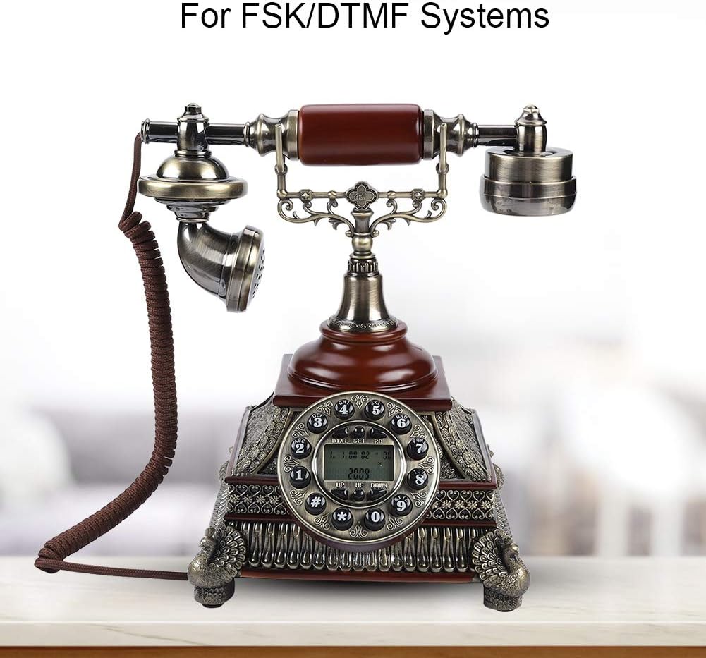 Retro Landline Telephone,FSK/DTMF Vintage Antique Telephone with Screen