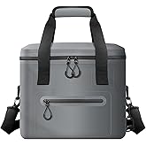 RANDUN Insulated Cooler Bag, 7/16/30 Can Collapsible with Bottle Opener for Lunch Coolers for Picnic, Beach, Work, Trip - Soft Ice Coolers Bags with Zipper Foldable Portable Stands Upright
