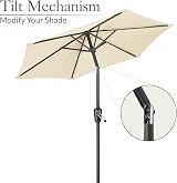 Christow Tilting Garden Parasol Umbrella UV Protective Polyester Canopy with view 4