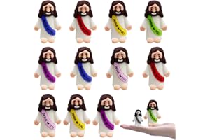 Muyiz 12 Pack Big Jesus Toys Rubber Jesus Figures to Hide and Seek Religious for Kids Girls Boys Christmas Stocking Stuffers Sunday School Gifts Party Favors