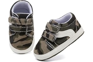 SABATUTU Baby Boys Girls Canvas Sneakers Toddler Non-Slip Soft Sole Newborn Infant Lightweight First Walker Crib Shoes for 0-18 Months