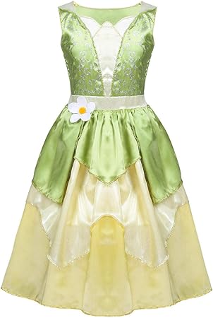Amazon フィーショー Feeshow ディズニー プリンセス ティアナ ドレス 子供ドレス オズの魔法使い コスチューム 衣装 コスプレ 仮装 ハロウィン 文化祭 ライトグリーン イエロー S 1 キッズコスチューム おもちゃ