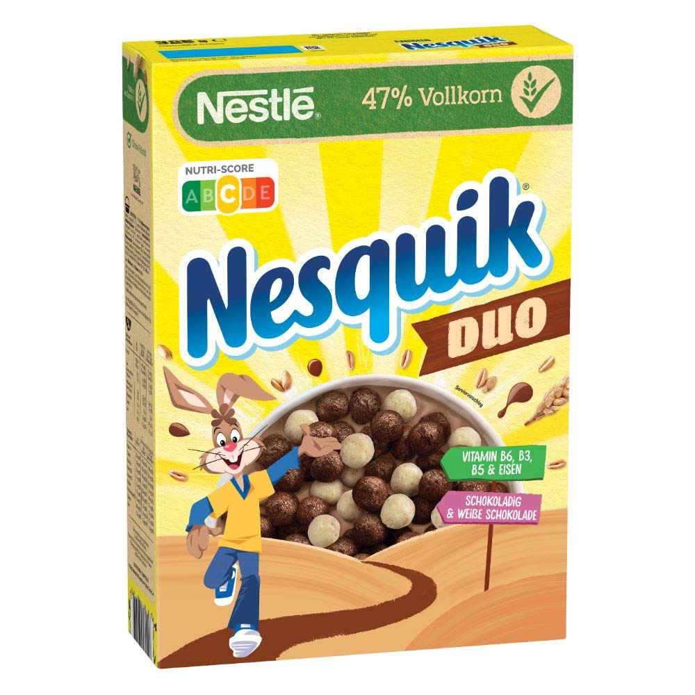 Nestle Nesquik Duo Braune Und Weisse Schoko Cerealien Mit Vollkorn 1er Pack 1 X 325g Amazon De Lebensmittel Getranke