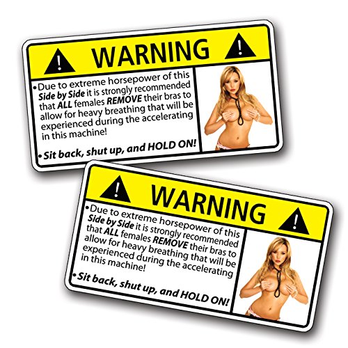 SxS Side By Side Sexy Girl HOT Warning Decal Sticker Funny