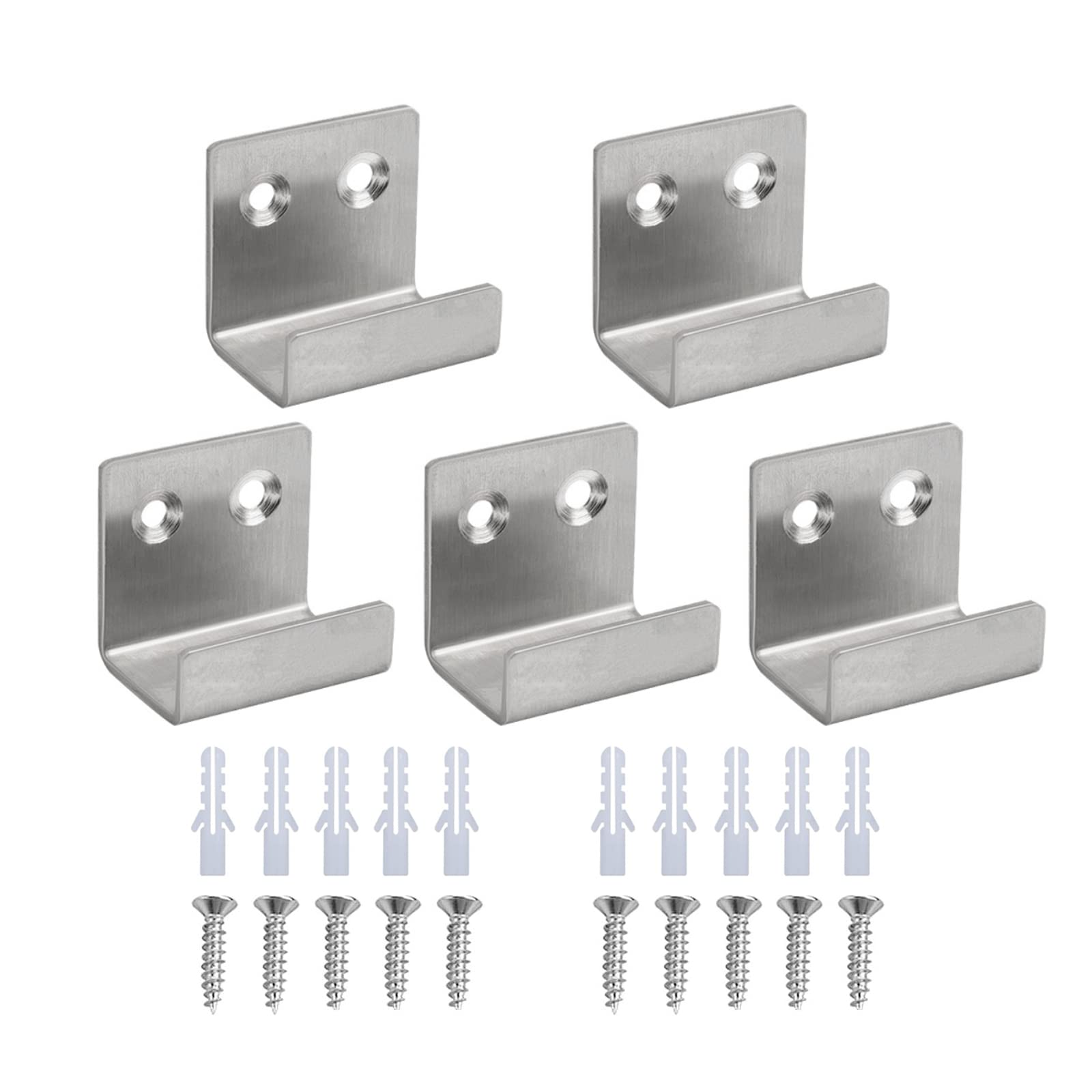 SyiXute 5 Pcs Ceramic Tiles Display Wall Hooks,Ceramic Tile Display Bracket Stainless Steel,Ceramic Tile Wall Hook with Screws,for Mirror,Hanging Picture,Ceramic,Bathroom,Kitchen (Silver)