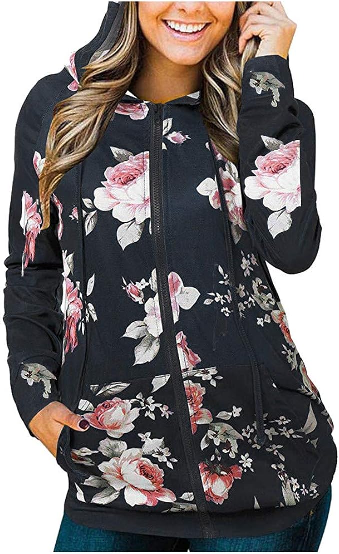 floral hoodie zip up