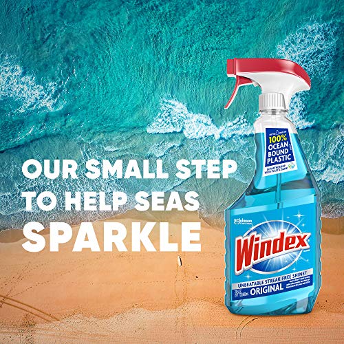 Windex Glass and Window Cleaner Spray Bottle, Original Blue, 23 fl oz