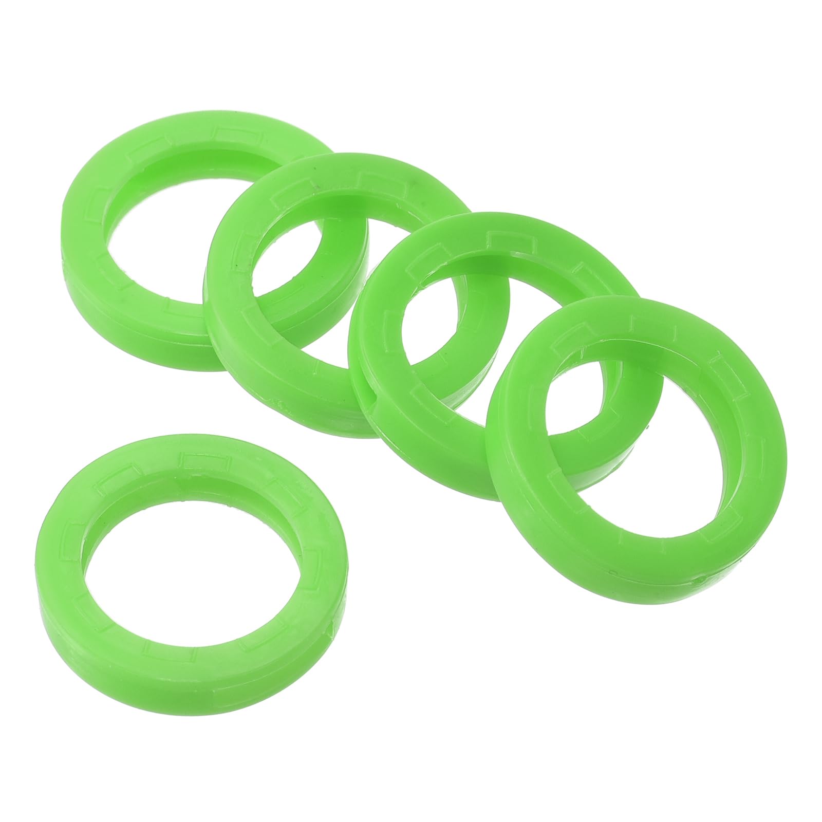 PATIKIL Key Cap Tags, 40Pcs Plastic Key Cap Cover Rings Keys Identifier Coding Ring Label ID Sleeve for Office House Apartment, Green (0.67" / 17mm ID)