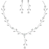 Elegant Bridal Jewelry Sets Clear Cubic Zirconia Wedding Necklace Earrings Bracelet Set for Birdes Bridesmaids CZ Prom Jewelry