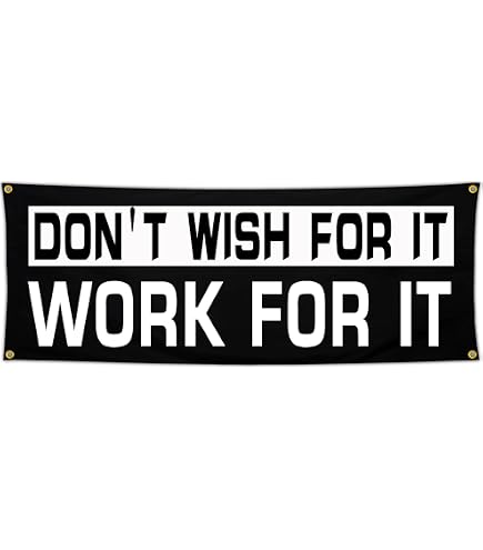 Never Give Up Motivational Gym Banner - 72x24 Inch Fitness Wall Art With Brass Grommets For Garage & Home Gym - View #3