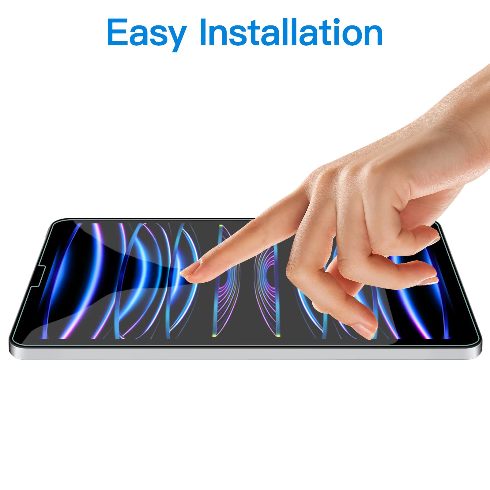 JETech Screen Protector for iPad Pro 12.9-Inch 2022/2021/2020/2018 (6th/5th/4th/3rd) Model, Edge to Edge Liquid Retina Display, Face ID Compatible, Tempered Glass Film, 2-Pack