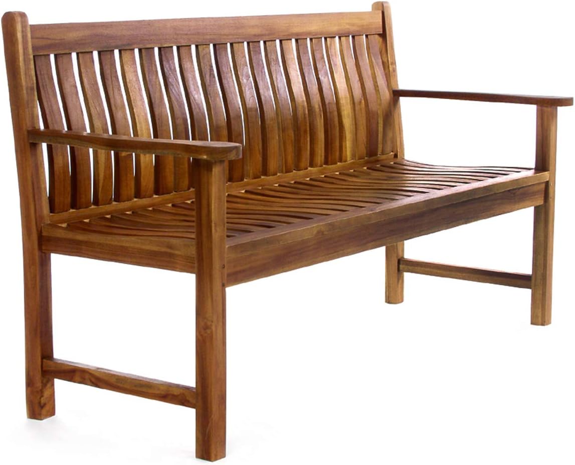 Amazon Com All Things Cedar Teak Wave Bench Garden Outdoor