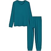 Latuza Women's Viscose Long Sleeves Top Jogger Pants Pajamas Set