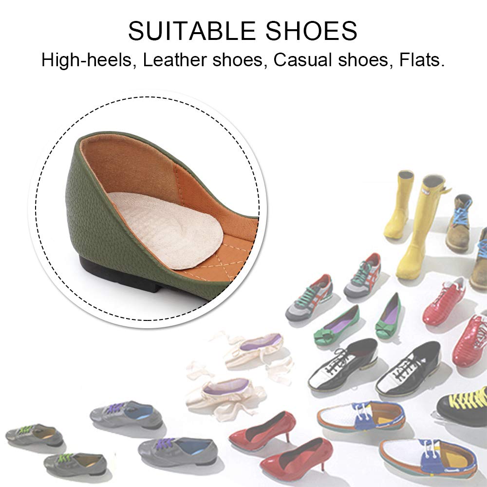 Beautulip Gel Heel Cup Leg Length Discrepancy Heel Cushion Shock Absorb Ankle Pain Sever\'s Disease Relieve