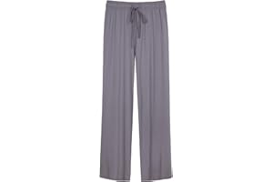 WiWi Mens Bamboo Viscose Pajama Pants Soft Lounge Bottoms Knit Big and Long Sweatpants Lightweight Sleep Pant Drawstring S-4X