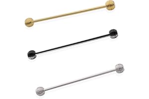 YYBONNIE 3PCS Men's Copper Barbell Collar Bar Pins Shirts Tie Pins Necktie Pin Stick Collar Stays Brooch