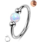 Jewseen G23 Titanium Nose Rings Hoops for Women 18g 20g Septum Rings Cartilage Hoop Earrings Conch Helix Daith Rook Piercing Jewelry for Women Men